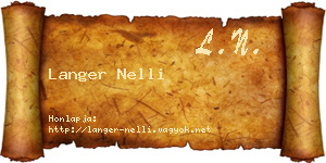 Langer Nelli névjegykártya
